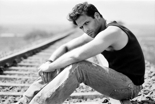 Supermodels Bikram Saluja on tracks during a photoshoot