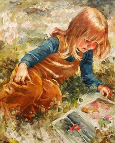 Discussing about the nursery rhyme authors - Girl reading a nursery rhyme book, a picture of innocence